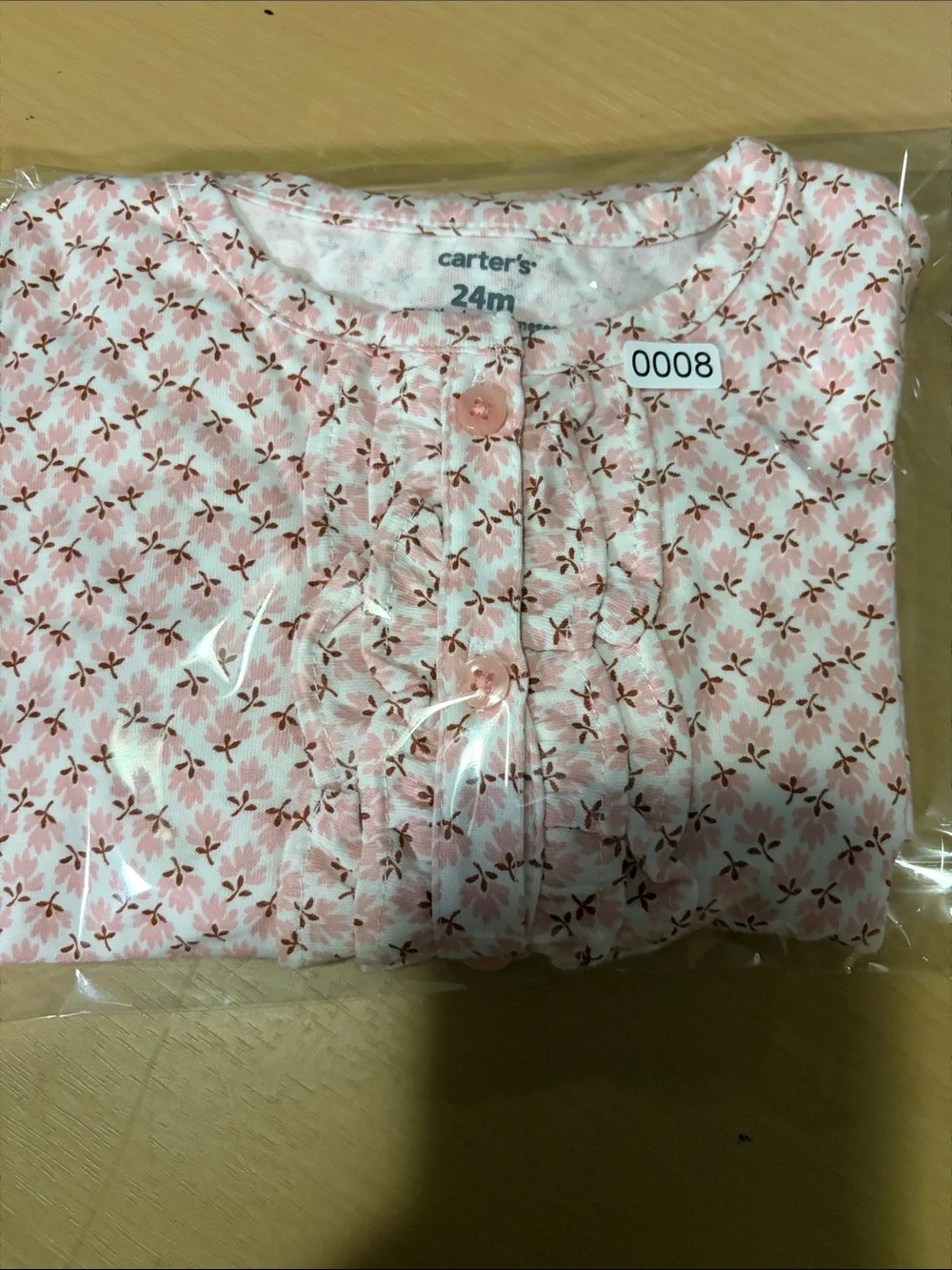 Carter's Peach Pink Floral Long-Sleeve Pajama Nightgown